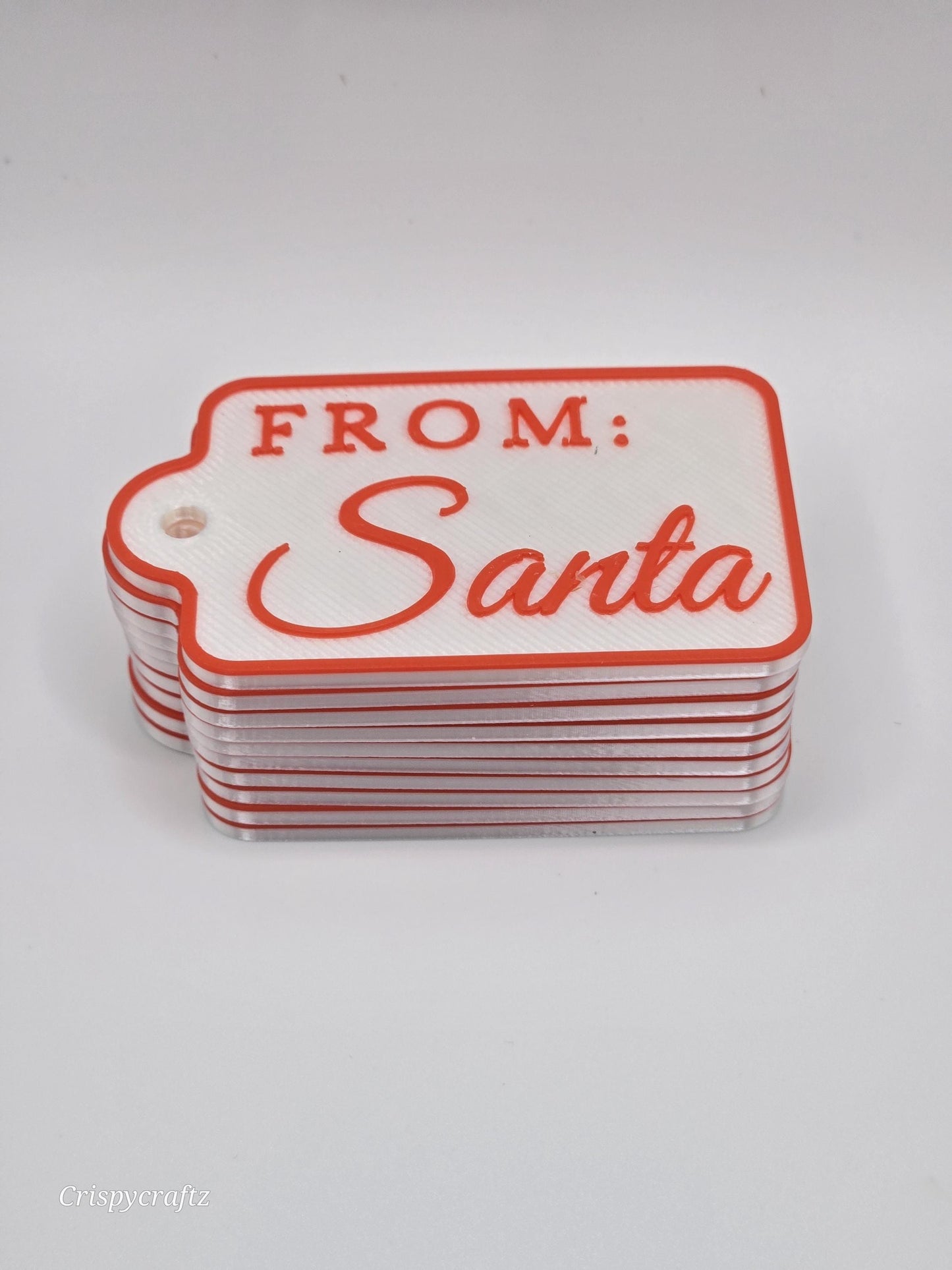 From Santa Christmas Tags, Hard Plastic