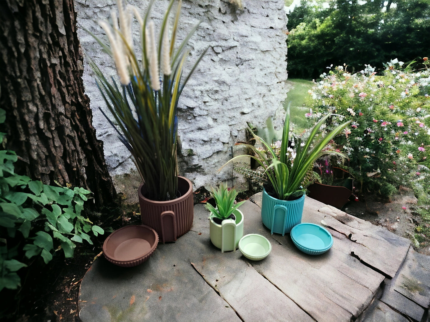 Wall Hung Indoor Planters 4.5",3.5",2.75" Command Strips/Screw In Cleat