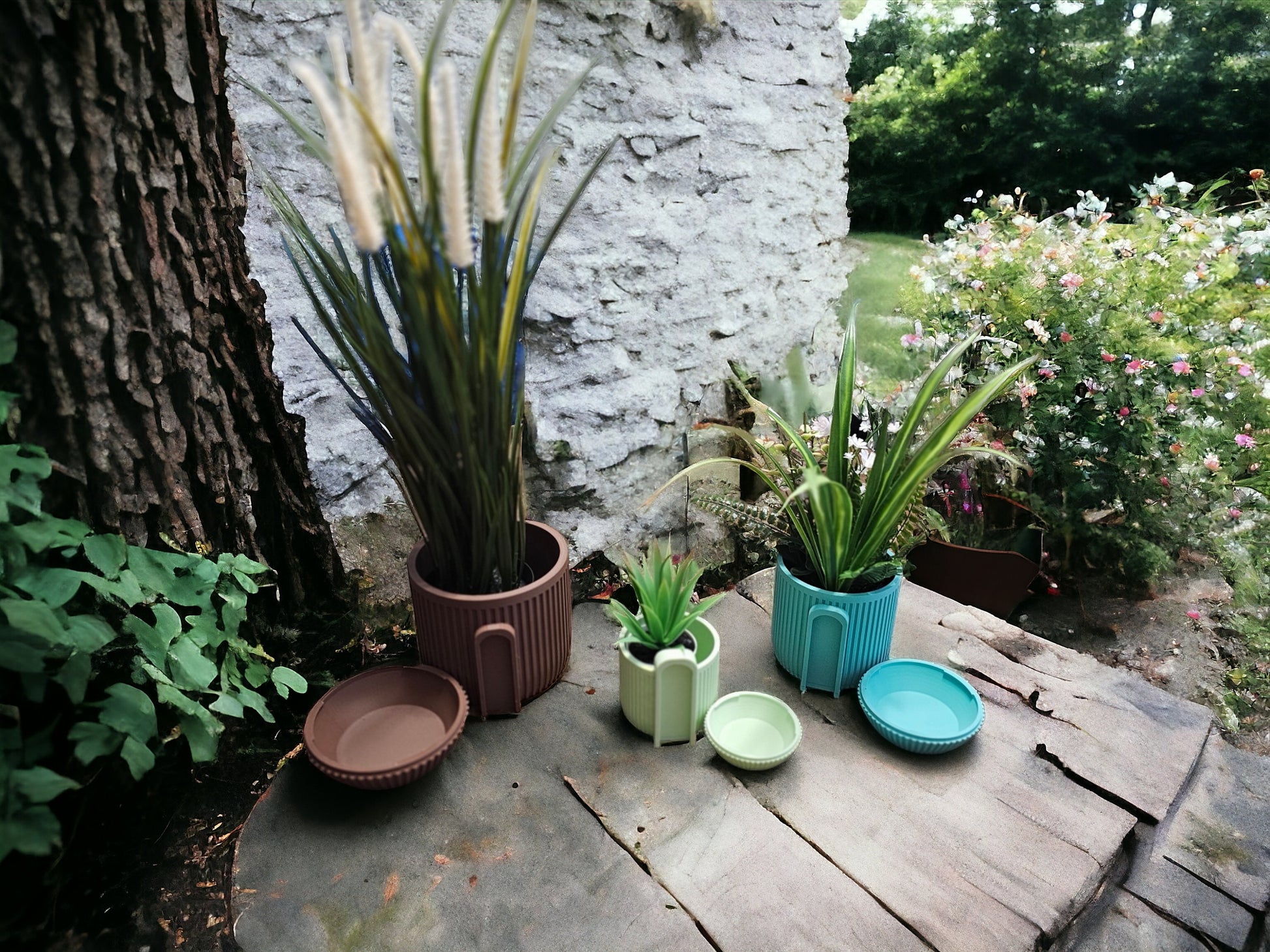 Wall Hung Indoor Planters 4.5",3.5",2.75" Command Strips/Screw In Cleat