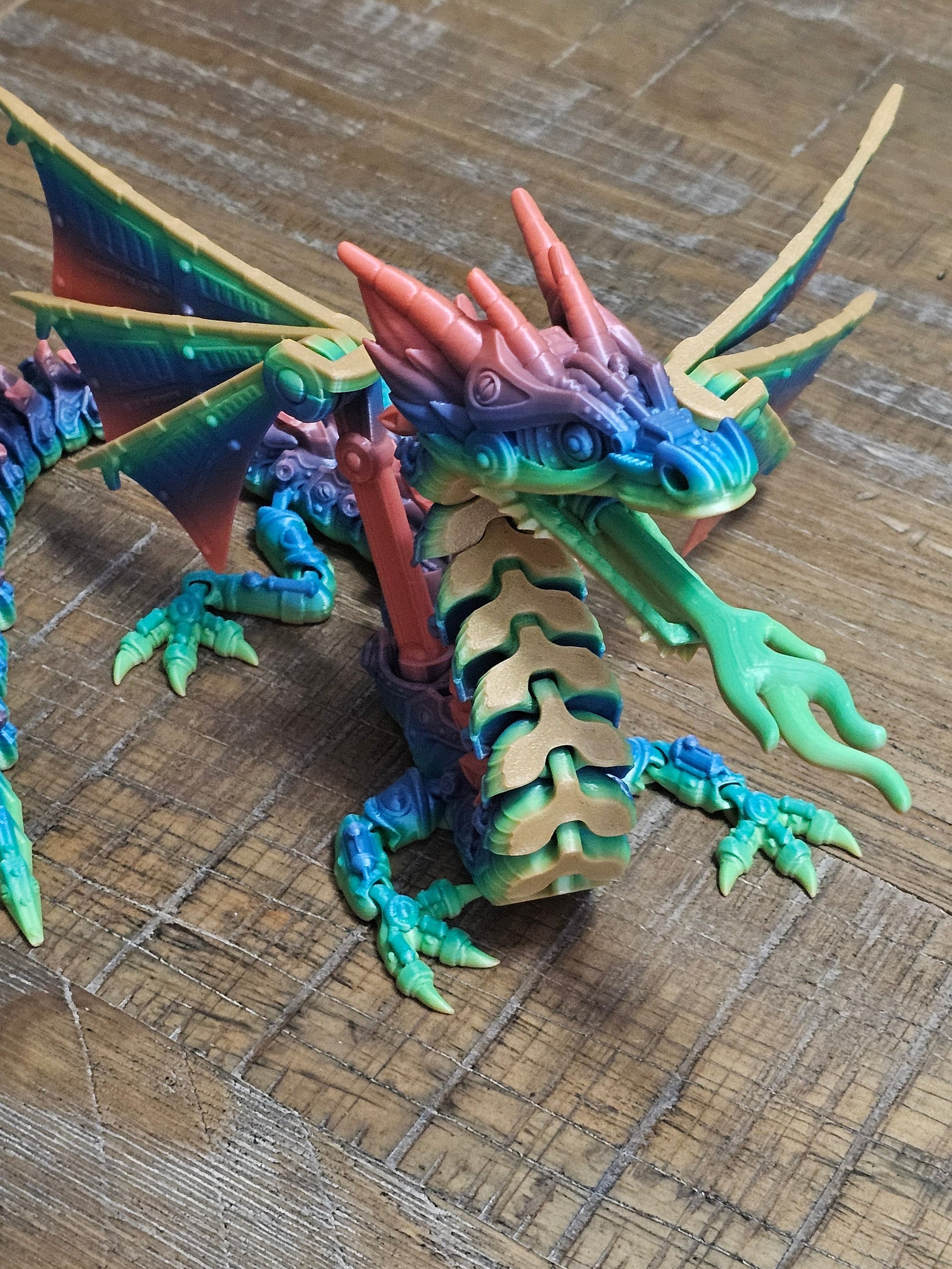 22" Flexible Dragon with wings and flames