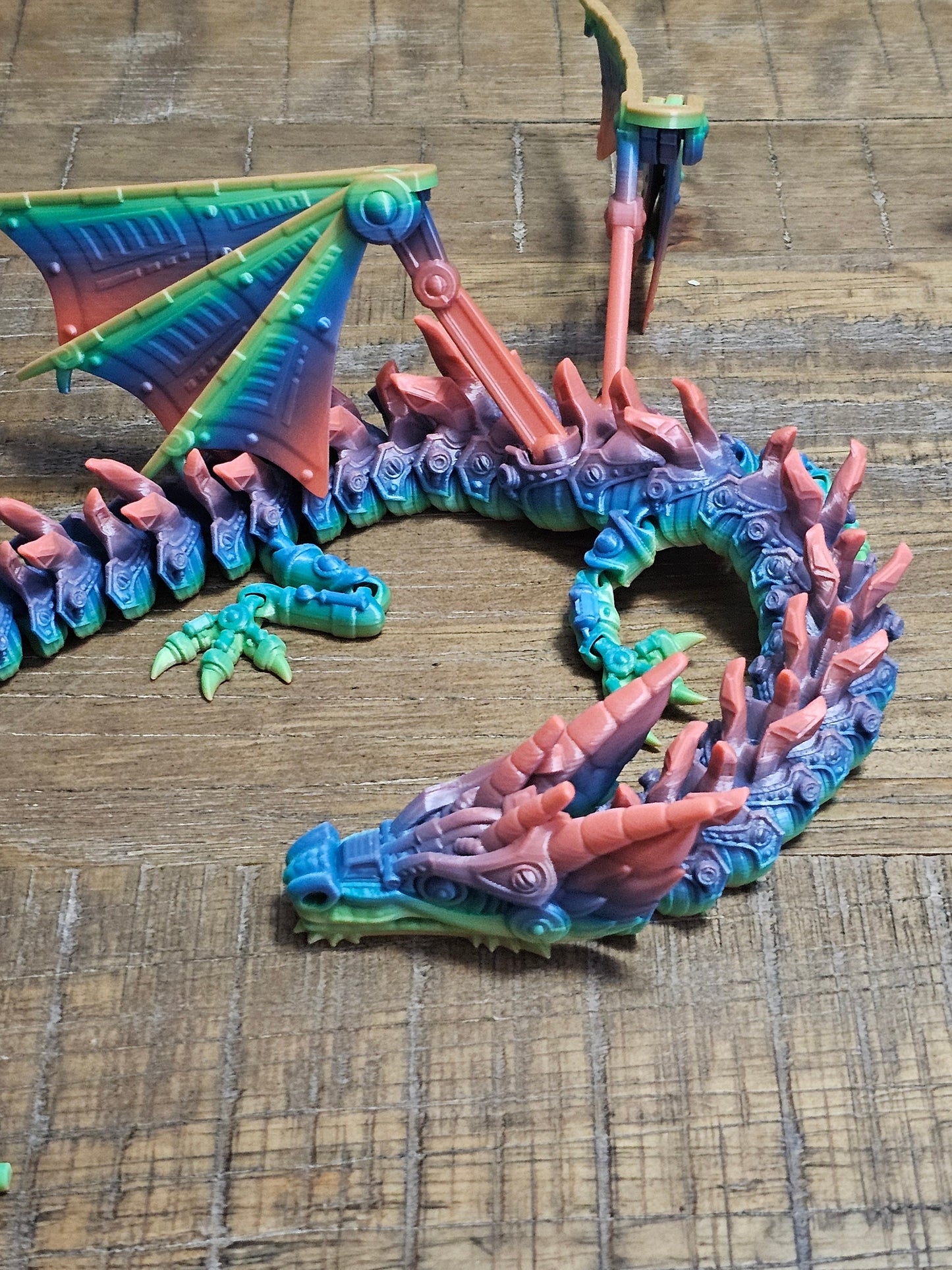 22" Flexible Dragon with wings and flames