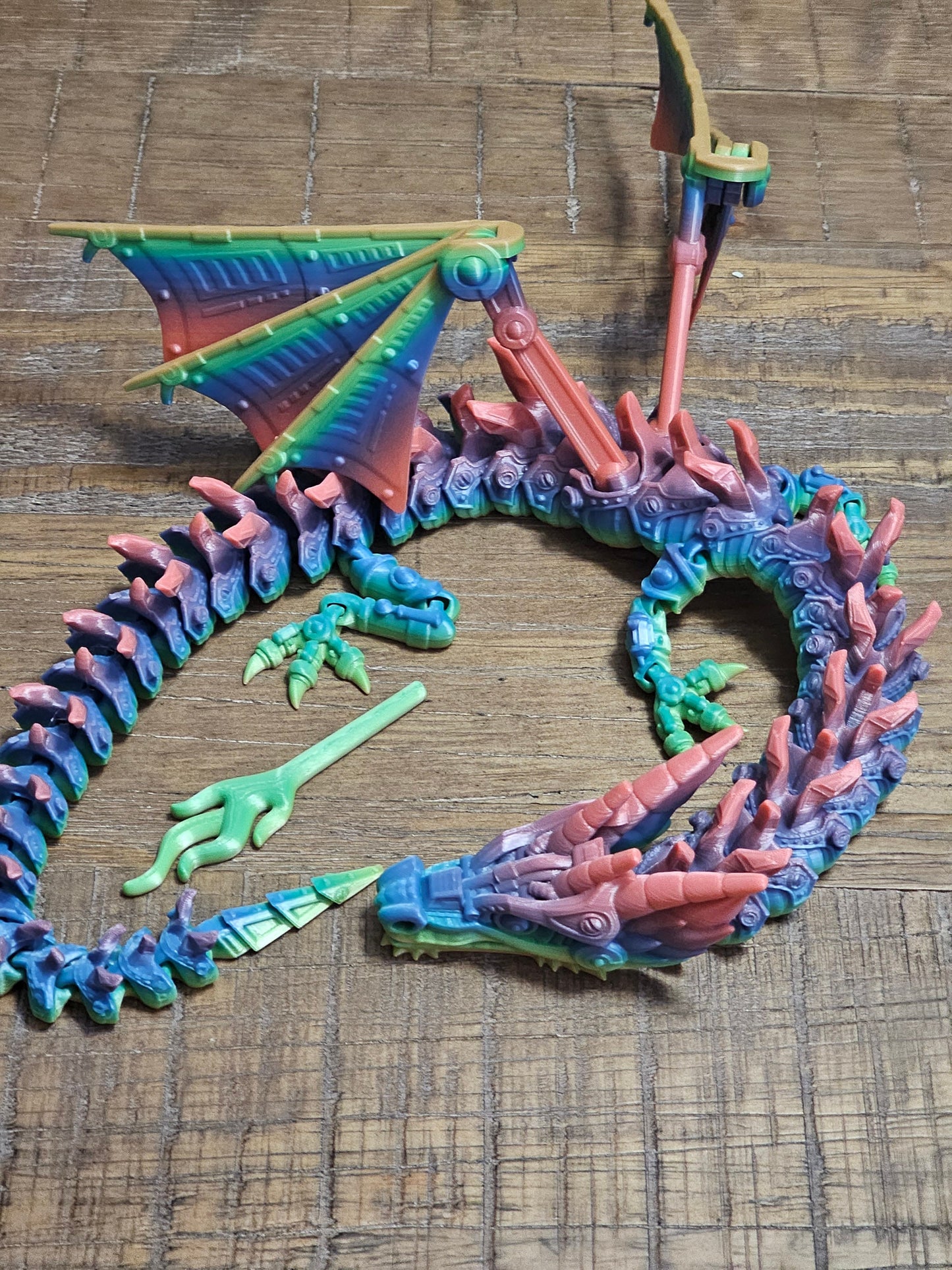 22" Flexible Dragon with wings and flames