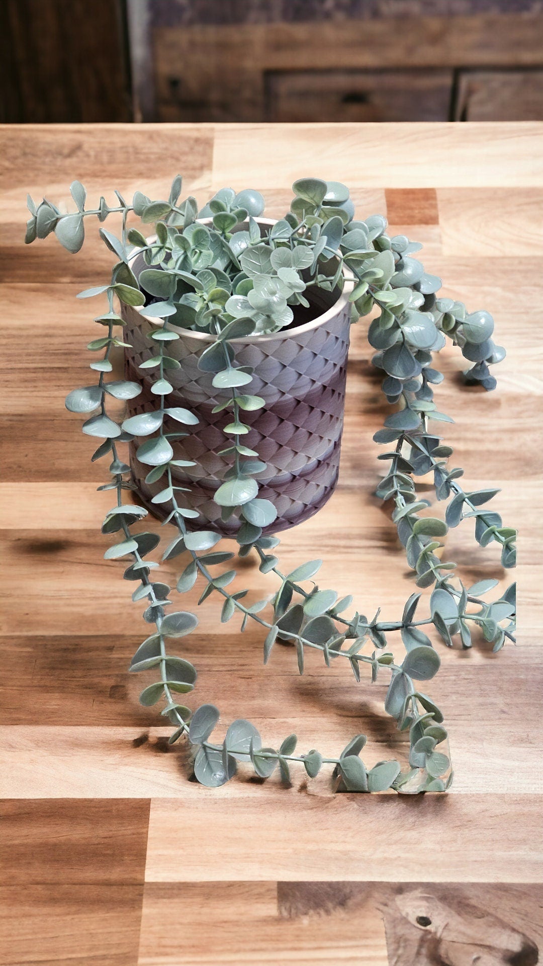 Quilted pot with twist of water tray 4.5", 2.75"