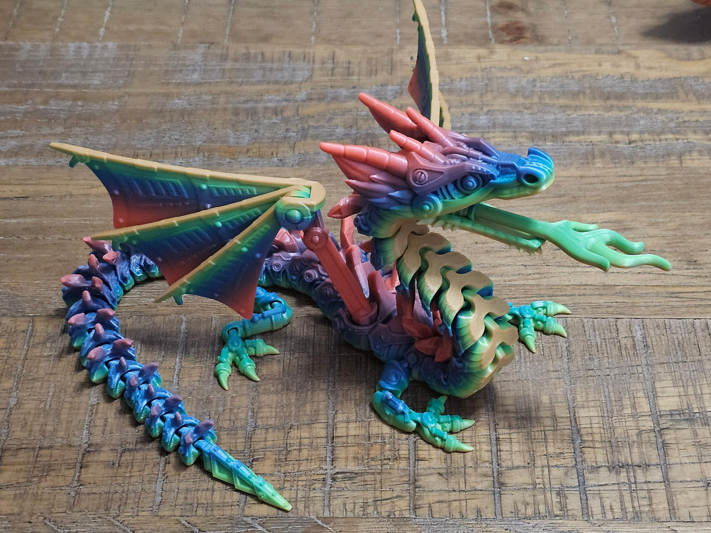22" Flexible Dragon with wings and flames