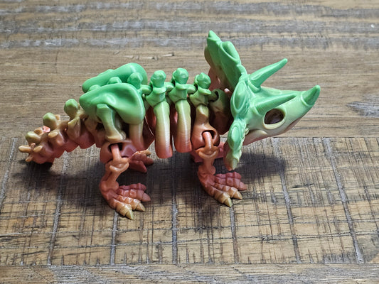 9" Skeleton Flexible Triceratops