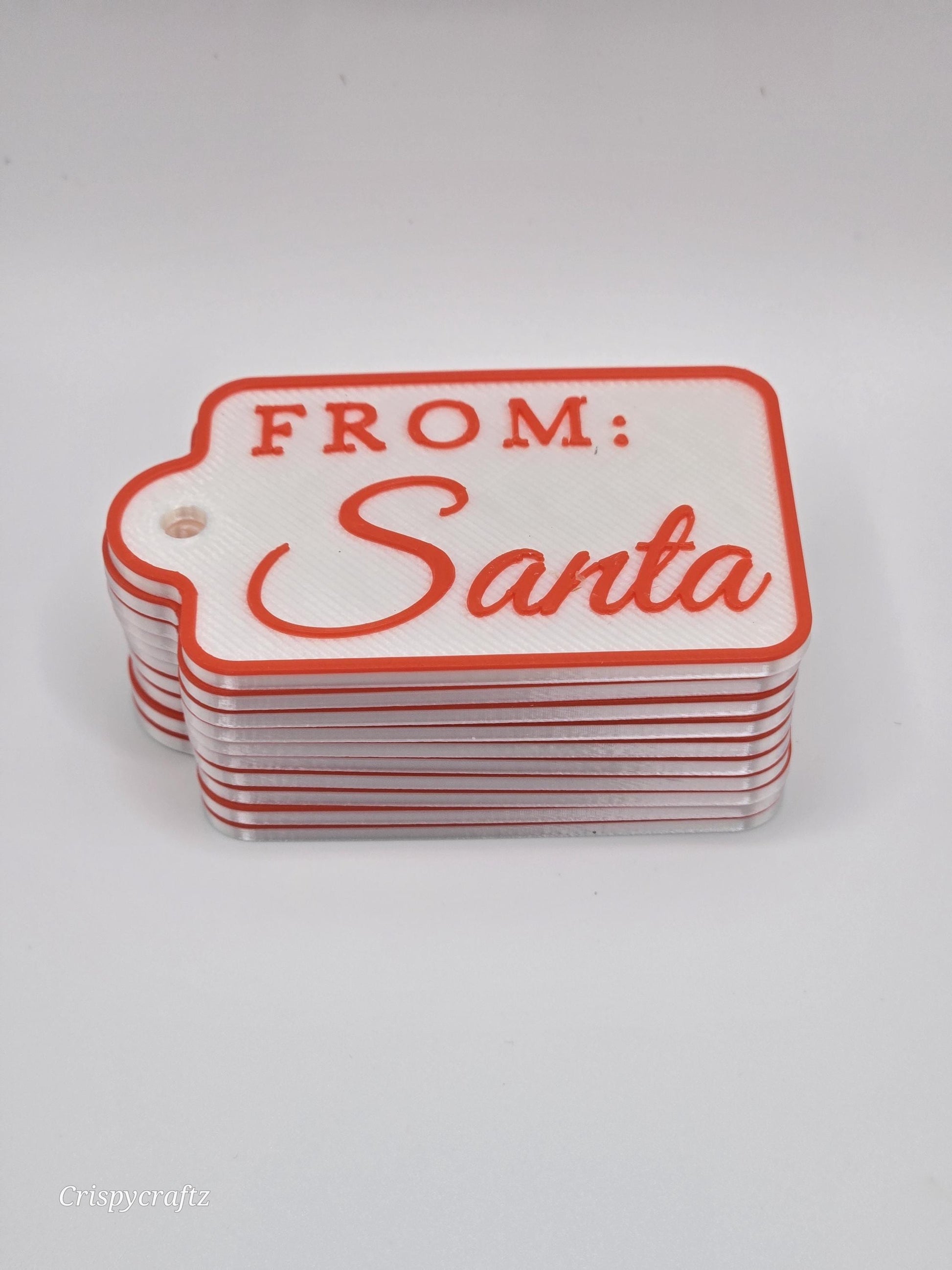 From Santa Christmas Tags, Hard Plastic