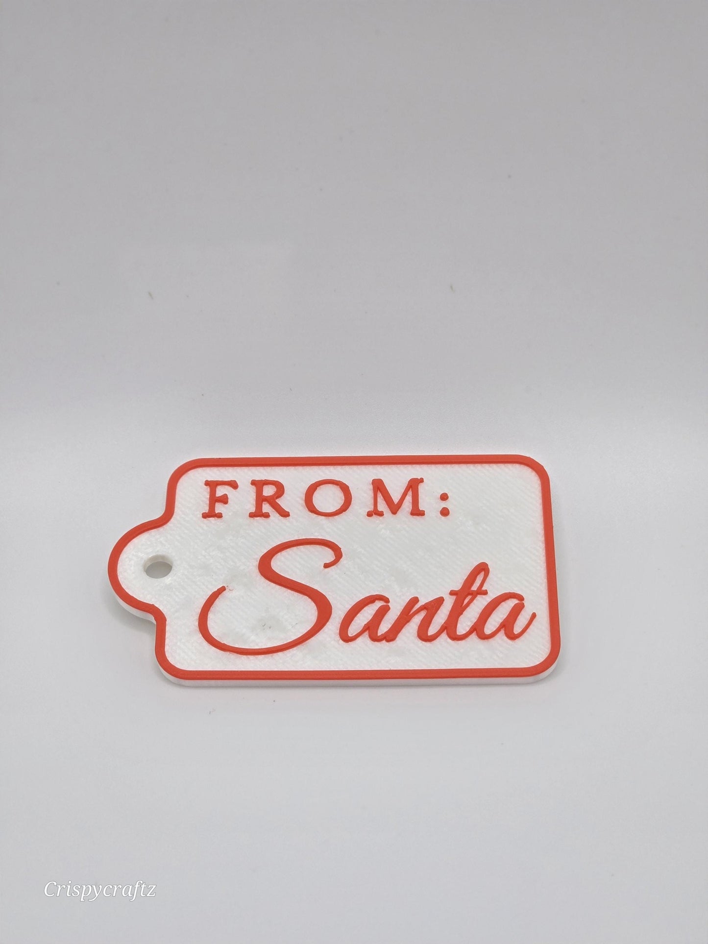 From Santa Christmas Tags, Hard Plastic