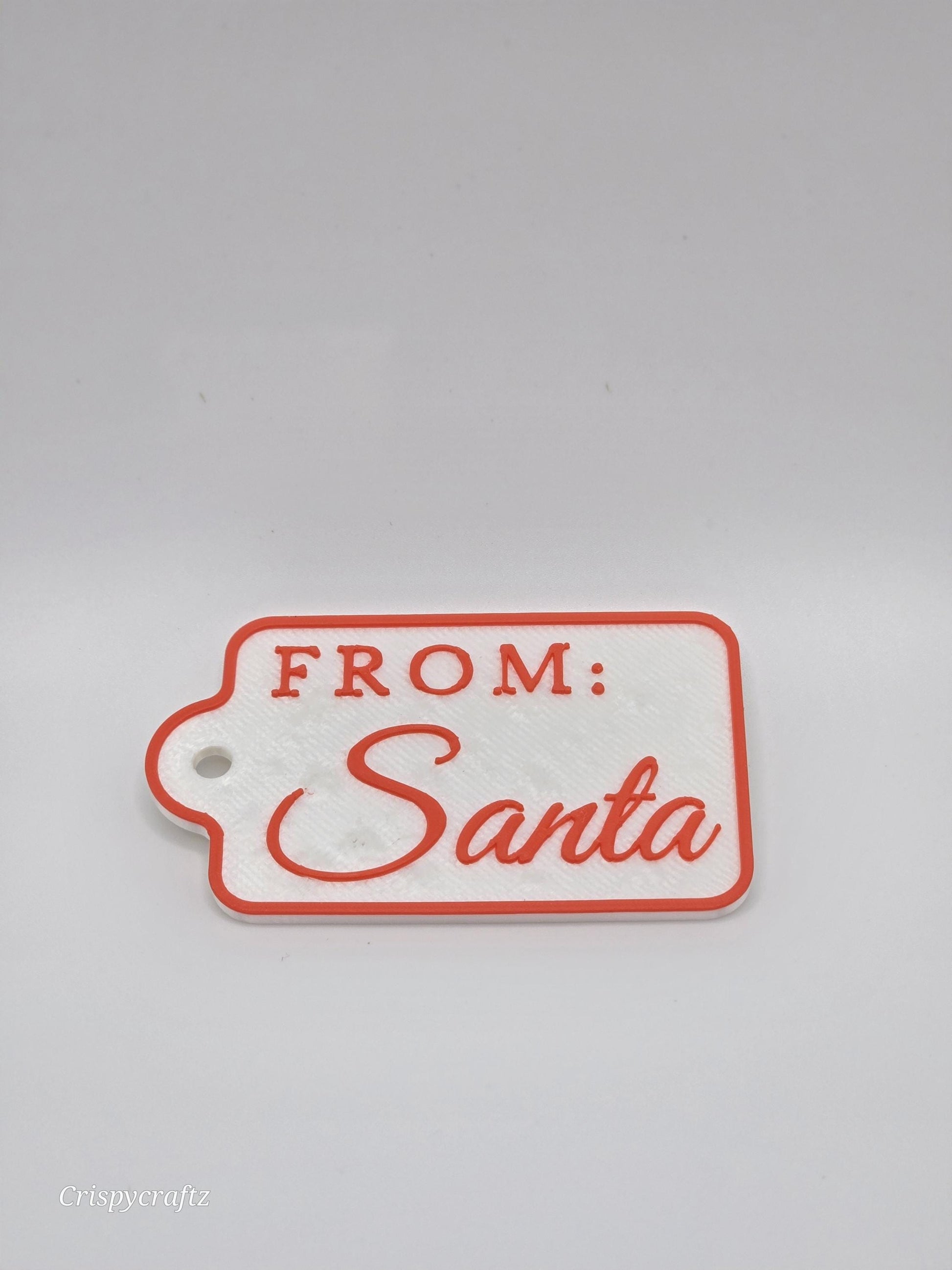 From Santa Christmas Tags, Hard Plastic